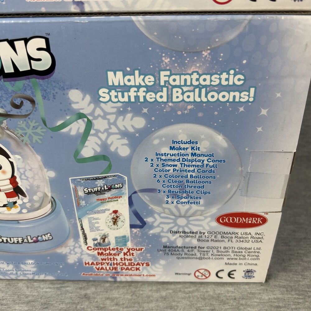 2! - Goodmark Stuffaloons Snow Globe Maker Kit Value Sets Penguin And Snowman! - Picture 12 of 16
